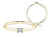 Verlovingsring Love in 14K geelgoud met diamant 0,07ct G/SI