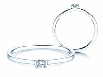 Verlovingsring Love in 14K witgoud met diamant 0,04ct G/SI