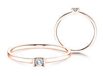 Verlovingsring Love in 14K roségoud met diamant 0,04ct G/SI