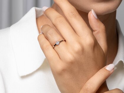 Verlovingsring Madison in 14K roségoud met diamant 0,20ct G/IF