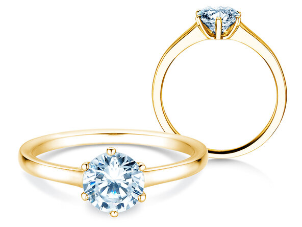 Verlovingsring Madison in 9K geelgoud met diamant 1,00ct H/SI