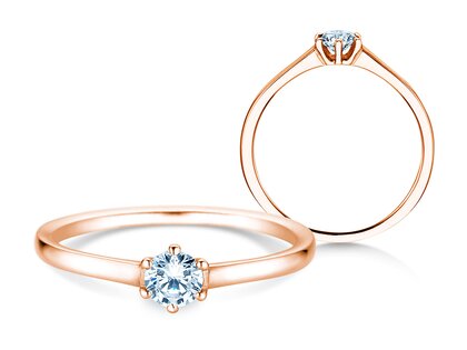 Verlovingsring Madison in 14K roségoud met diamant 0,20ct G/IF