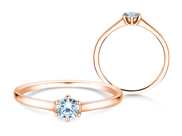Verlovingsring Madison in 14K roségoud met diamant 0,20ct G/IF