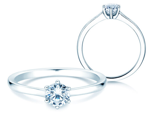 Verlovingsring Madison in 9K witgoud met diamant 0,50ct H/SI