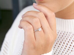 Verlovingsring Madison in 9K witgoud met diamant 1,00ct H/SI