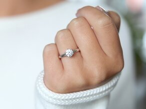 Verlovingsring Madison in 9K witgoud met diamant 1,00ct H/SI