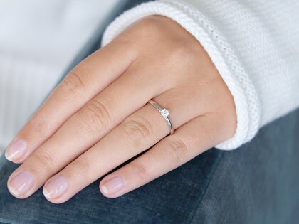 Verlovingsring Melody in zilver 925/- met Lab-grown diamant 0,15ct E/VS