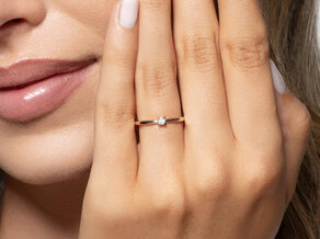 Verlovingsring Modern Petite in 14K roségoud met diamant 0,05ct G/SI