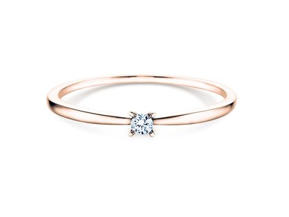 Verlovingsring Modern Petite in 14K roségoud met diamant 0,05ct G/SI