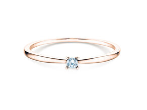 Verlovingsring Modern Petite in 14K roségoud met diamant 0,05ct G/SI