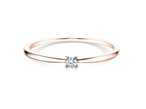 Verlovingsring Modern Petite in 14K roségoud met diamant 0,05ct G/SI