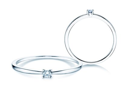 Verlovingsring Modern Petite in 14K witgoud met diamant 0,05ct G/SI