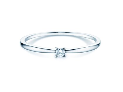 Verlovingsring Modern Petite in 14K witgoud met diamant 0,05ct G/SI