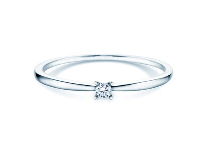 Verlovingsring Modern Petite in 14K witgoud met diamant 0,05ct G/SI
