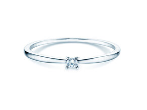Verlovingsring Modern Petite in 14K witgoud met diamant 0,05ct G/SI