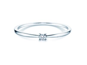 Verlovingsring Modern Petite in 14K witgoud met diamant 0,05ct G/SI