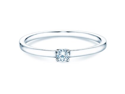 Verlovingsring Modern Petite in 14K witgoud met diamant 0,08ct G/SI