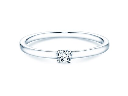 Verlovingsring Modern Petite in 14K witgoud met diamant 0,08ct G/SI