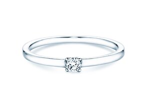 Verlovingsring Modern Petite in 14K witgoud met diamant 0,08ct G/SI