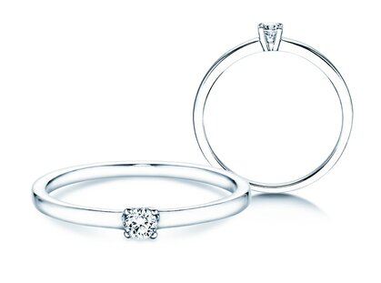 Verlovingsring Modern Petite in 14K witgoud met diamant 0,11ct G/SI