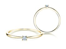 Verlovingsring Modern Petite in 14K geelgoud met diamant 0,05ct G/SI