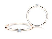 Verlovingsring Modern Petite in 14K roségoud met diamant 0,05ct G/SI