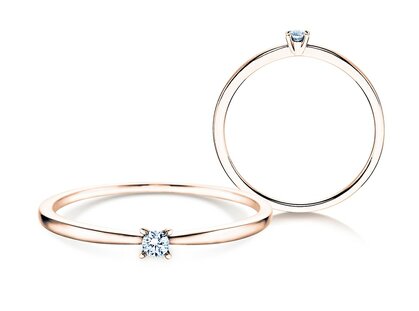 Verlovingsring Modern Petite in 14K roségoud met diamant 0,05ct G/SI