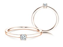 Verlovingsring Modern Petite in 14K roségoud met diamant 0,14ct G/SI