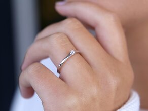 Verlovingsring Modern in zilver 925/- met diamant 0,05ct G/VS