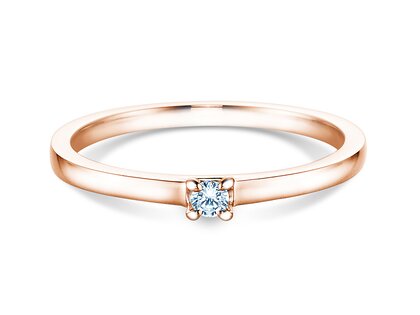 Verlovingsring Modern in 14K roségoud met diamant 0,05ct G/SI