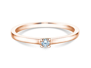 Verlovingsring Modern in 14K roségoud met diamant 0,05ct G/SI