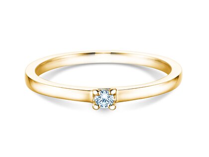Verlovingsring Modern in 14K geelgoud met diamant 0,05ct H/SI