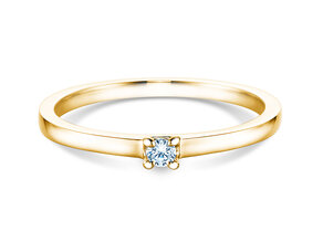 Verlovingsring Modern in 14K geelgoud met diamant 0,05ct H/SI