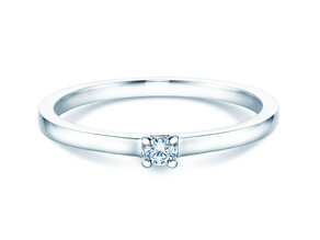 Verlovingsring Modern in zilver 925/- met diamant 0,05ct G/VS