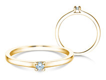 Verlovingsring Modern in 9K geelgoud met diamant 0,05ct G/SI