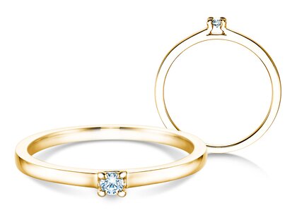 Verlovingsring Modern in 14K geelgoud met diamant 0,05ct H/SI
