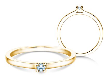 Verlovingsring Modern in 14K geelgoud met diamant 0,05ct H/SI