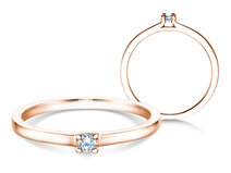 Verlovingsring Modern in 9K roségoud met diamant 0,05ct G/SI