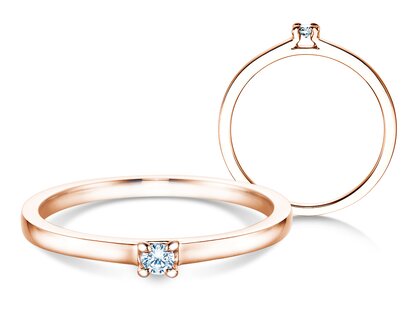 Verlovingsring Modern in 14K roségoud met diamant 0,05ct H/SI