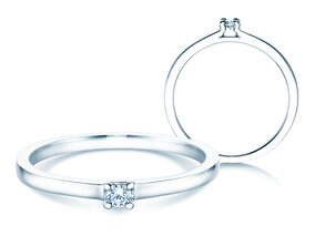 Verlovingsring Modern in zilver 925/- met diamant 0,05ct G/SI