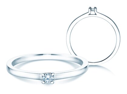 Verlovingsring Modern in zilver 925/- met diamant 0,05ct H/SI