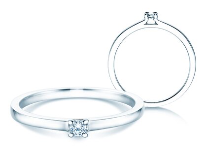 Verlovingsring Modern in zilver 925/- met diamant 0,05ct G/VS