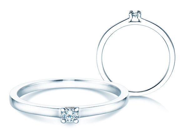 Verlovingsring Modern in zilver 925/- met diamant 0,05ct G/VS