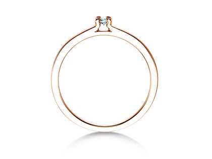 Verlovingsring Modern in 14K roségoud met diamant 0,05ct G/SI