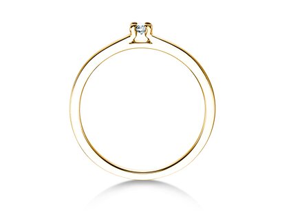 Verlovingsring Modern in 14K geelgoud met diamant 0,05ct H/SI