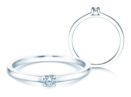 Verlovingsring Modern in zilver 925/- met diamant 0,05ct G/SI