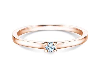Verlovingsring Modern in 18K roségoud met diamant 0,07ct H/SI