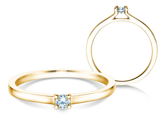 Verlovingsring Modern in 14K geelgoud met diamant 0,07ct G/SI