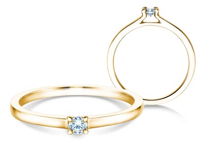 Verlovingsring Modern in 18K geelgoud met diamant 0,07ct G/SI