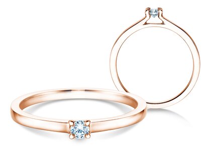 Verlovingsring Modern in 18K roségoud met diamant 0,07ct H/SI